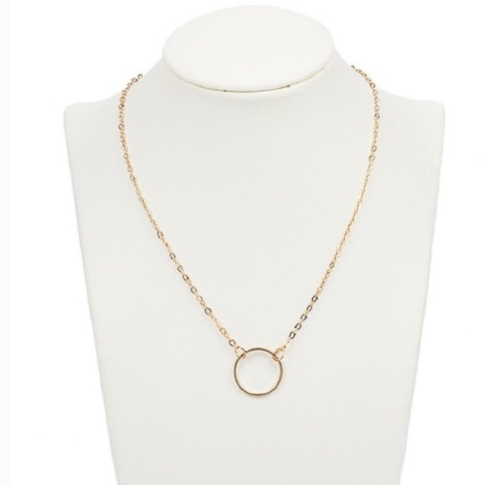 NEW Gold Single Circle Necklace - Picture 3 of 3